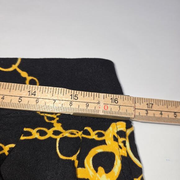 Decree Womens XL Shorts Flowy Gold Chain All Over Print Pockets Beach Festival - Picture 7 of 14